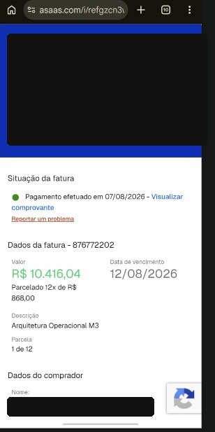 Pagamento da expansão de um projeto no valor de R$10.416,04